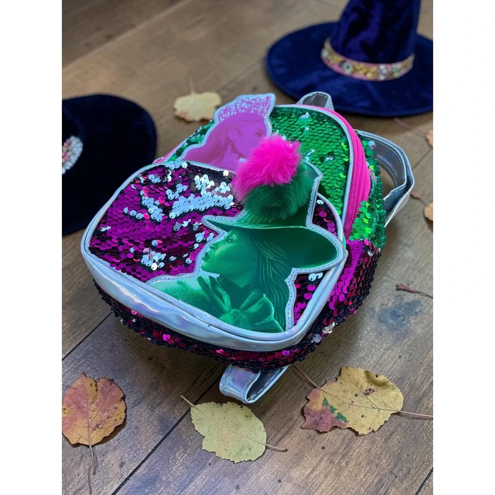 Wicked Movie Glinda Elphaba Mini Backpack Sequin Green Pink‎ Universal Studios